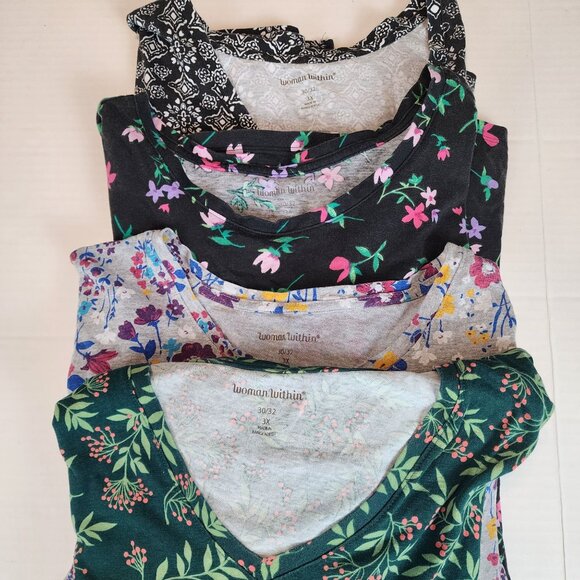 Woman Within plus size bundle 4 tops sz 3X / 30-32 - Picture 2 of 6